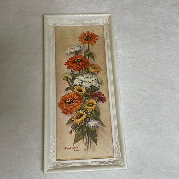 Robert Laessig Other - Vintage Robert Laessig Lithograph Flowers Boho Cottage Wall Art